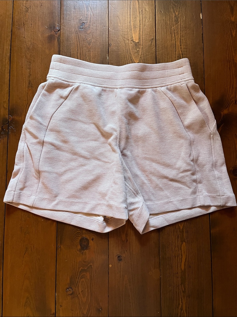 lululemon athletica Light Pink Waffle-Knit Athletic Shorts